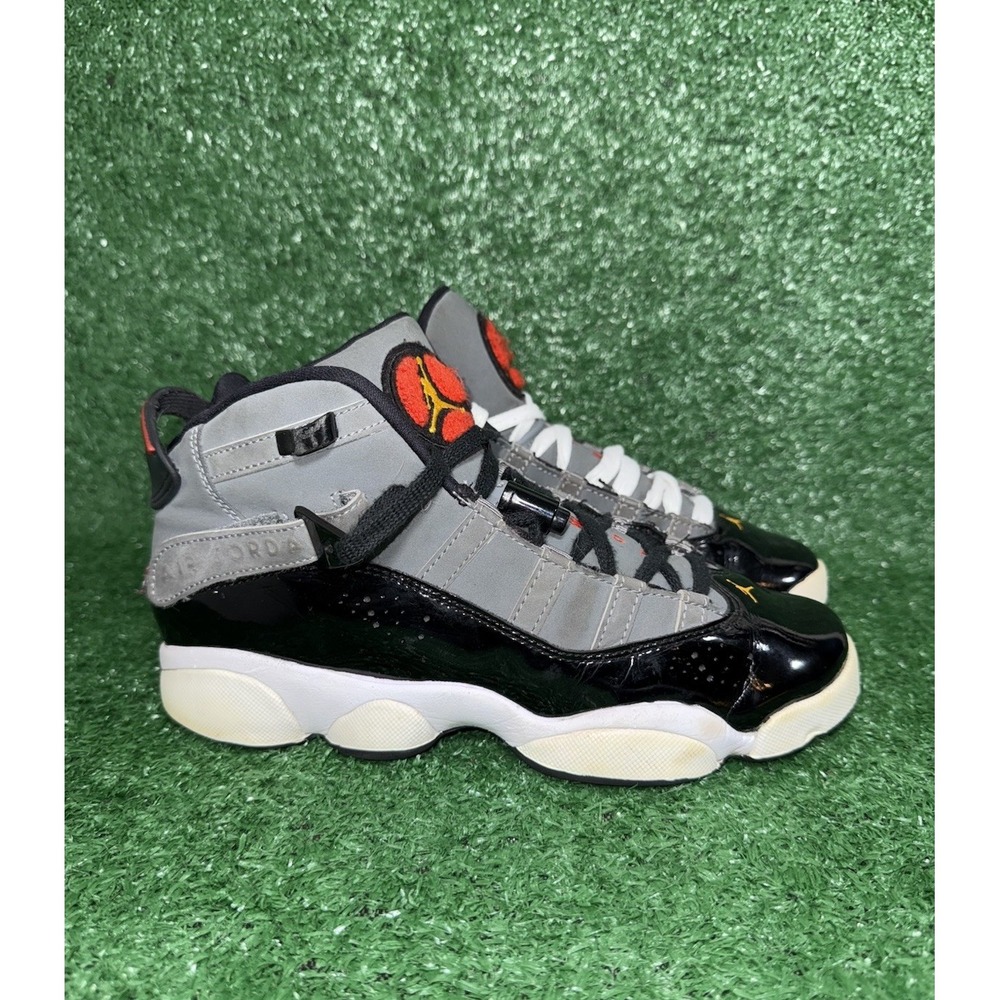 Jordan Kids Sneakers Gray Black with Red Accents size GS 6y